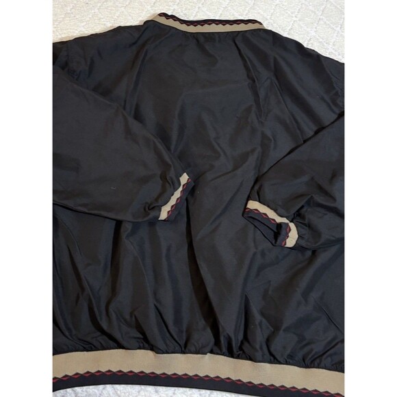Vintage 90s Firestone Embroidered Black Windbreaker Aztec Trim Size XL - Picture 13 of 16